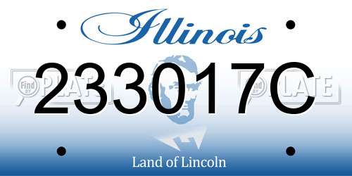 233017C Illinois License Plate