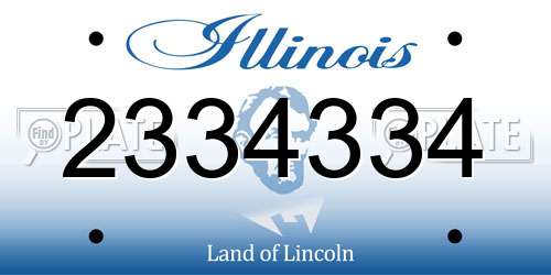 2334334 Illinois License Plate