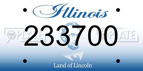 233700 Illinois License Plate