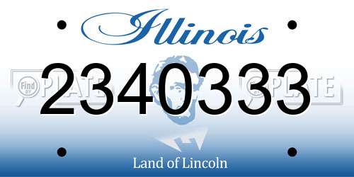 2340333 Illinois License Plate