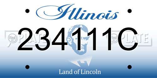 234111C Illinois License Plate