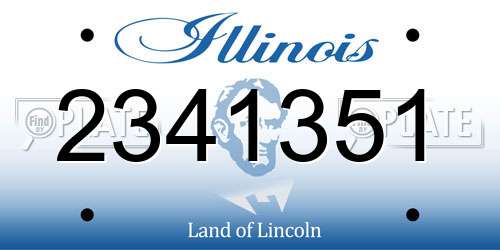 2341351 Illinois License Plate