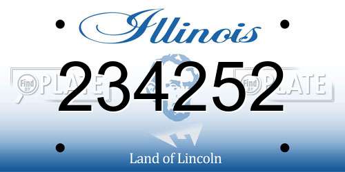 234252 Illinois License Plate