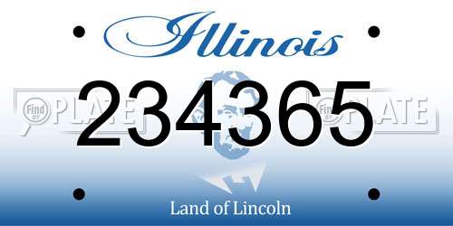 234365 Illinois License Plate