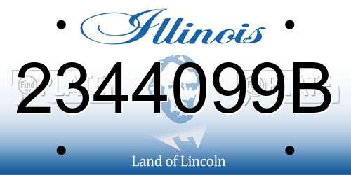 2344099B Illinois License Plate
