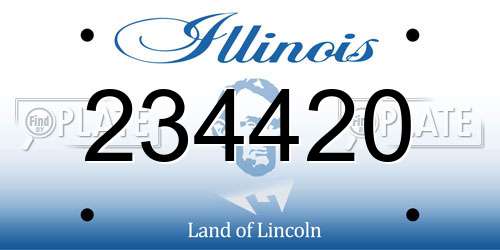 234420 Illinois License Plate
