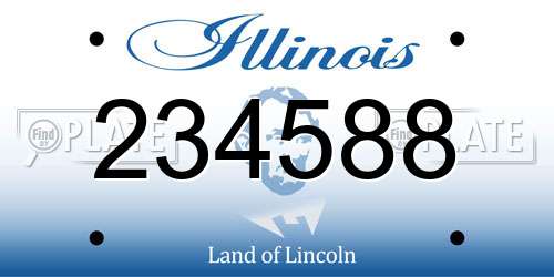 234588 Illinois License Plate