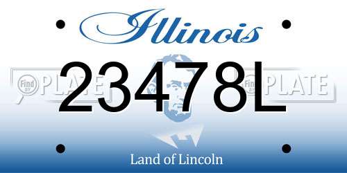 23478L Illinois License Plate