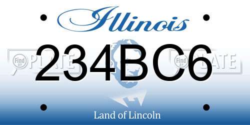 234BC6 Illinois License Plate