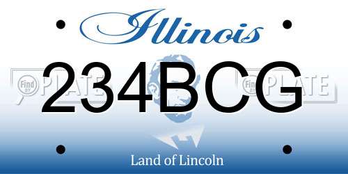 234BCG Illinois License Plate