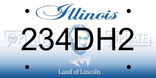 234DH2 Illinois License Plate