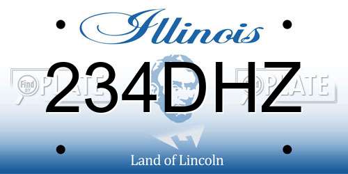 234DHZ Illinois License Plate