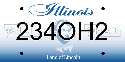 234OH2 Illinois License Plate