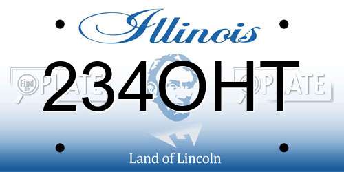 234OHT Illinois License Plate
