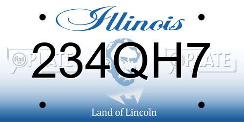 234QH7 Illinois License Plate