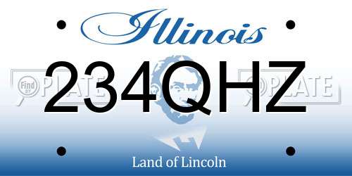 234QHZ Illinois License Plate