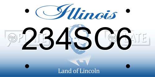 234SC6 Illinois License Plate