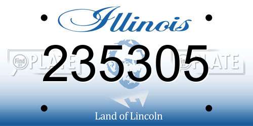 235305 Illinois License Plate