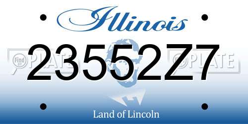 23552Z7 Illinois License Plate