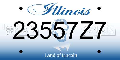 23557Z7 Illinois License Plate