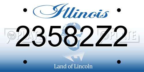23582Z2 Illinois License Plate