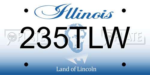 235TLW Illinois License Plate