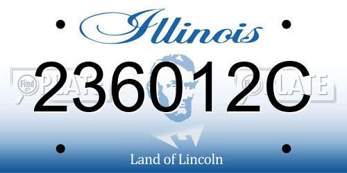 236012C Illinois License Plate