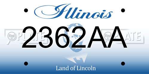 2362AA Illinois License Plate