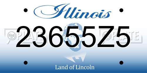 23655Z5 Illinois License Plate