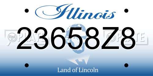 23658Z8 Illinois License Plate