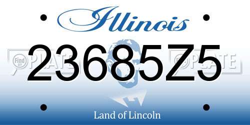 23685Z5 Illinois License Plate