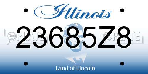 23685Z8 Illinois License Plate