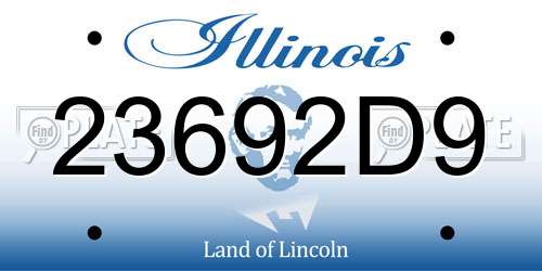 23692D9 Illinois License Plate