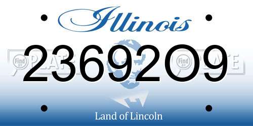 23692O9 Illinois License Plate