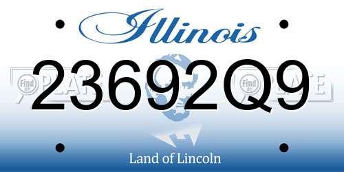 23692Q9 Illinois License Plate