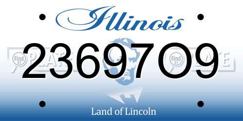 23697O9 Illinois License Plate