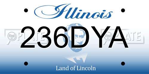 236DYA Illinois License Plate