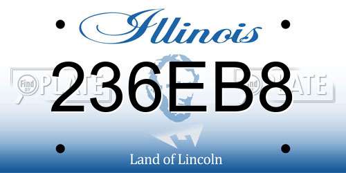 236EB8 Illinois License Plate