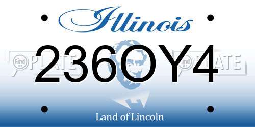 236OY4 Illinois License Plate