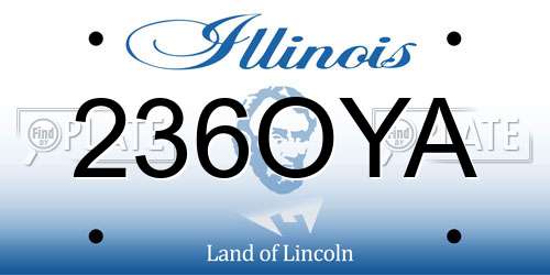 236OYA Illinois License Plate
