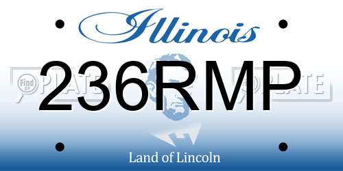 236RMP Illinois License Plate