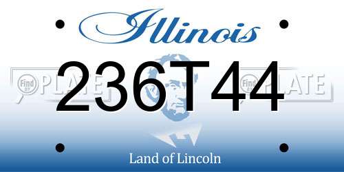 236T44 Illinois License Plate