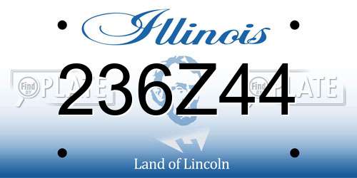236Z44 Illinois License Plate