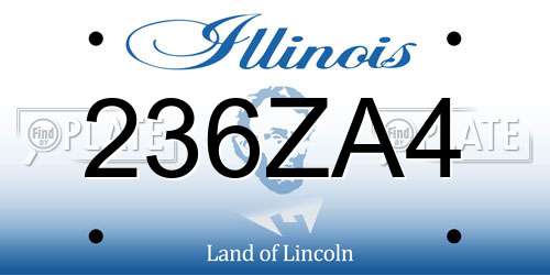 236ZA4 Illinois License Plate