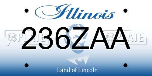 236ZAA Illinois License Plate
