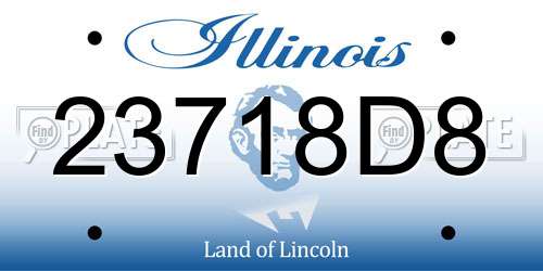 23718D8 Illinois License Plate