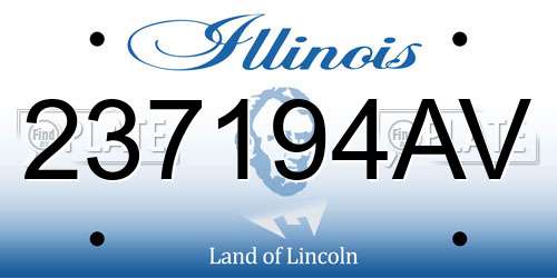237194AV Illinois License Plate