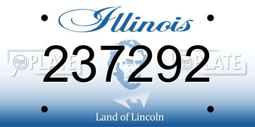 237292 Illinois License Plate
