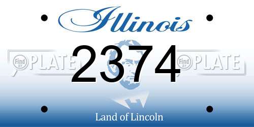 2374 Illinois License Plate