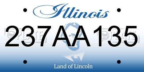 237AA135 Illinois License Plate